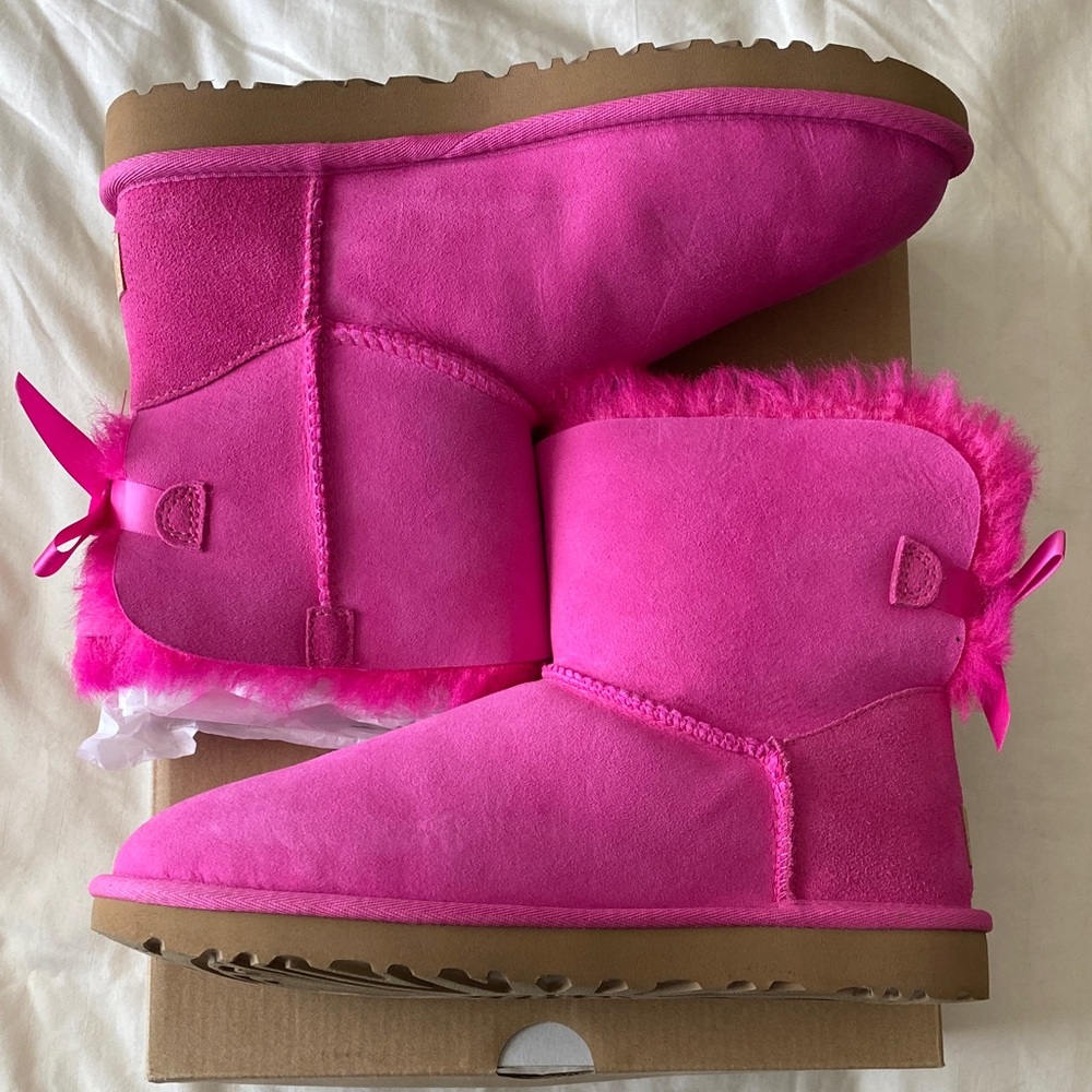 Ugg Mini Bailey Bow II Hot Pink Boots